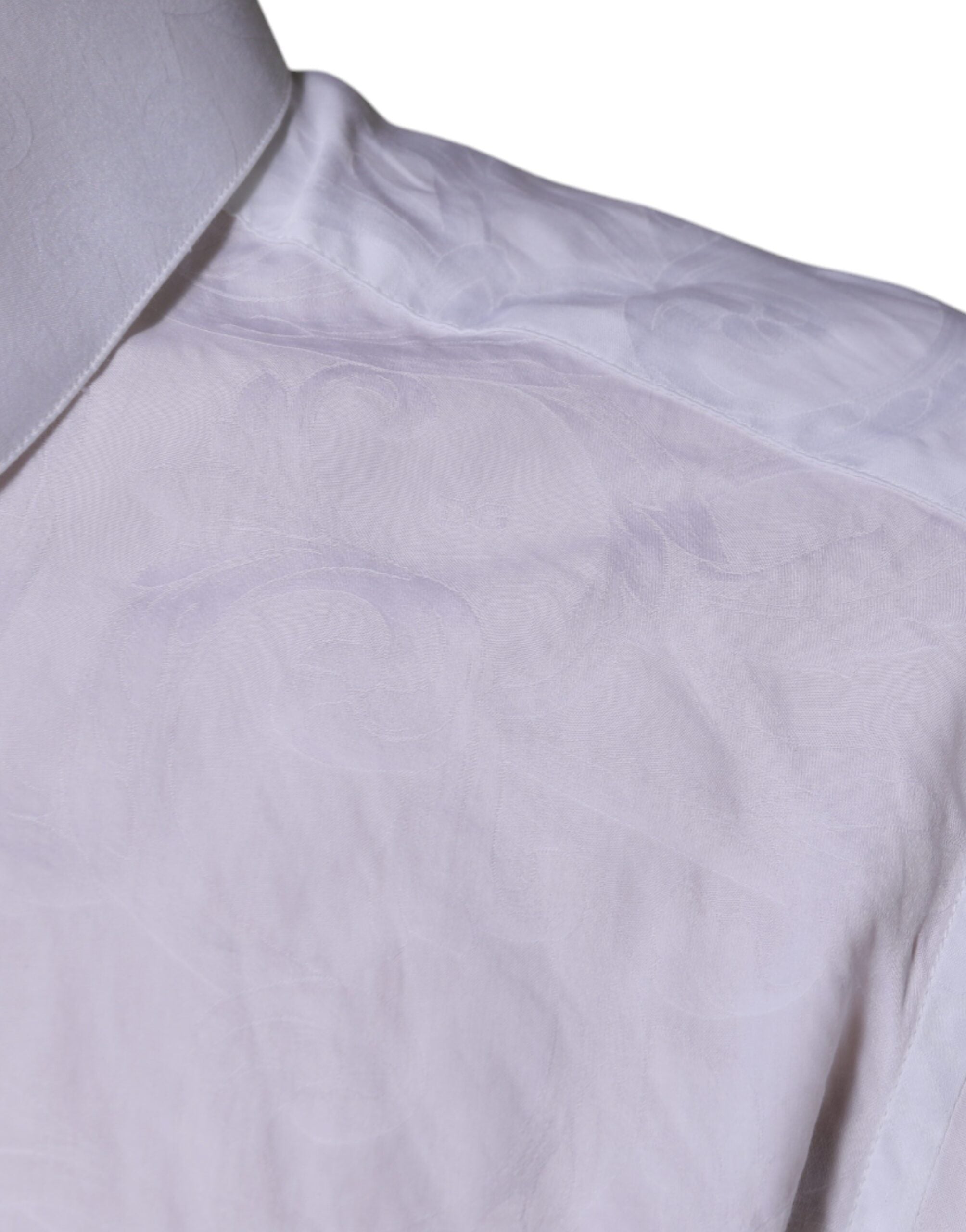 Dolce & Gabbana White Cotton Shirt MARTINI Slim Fit Men